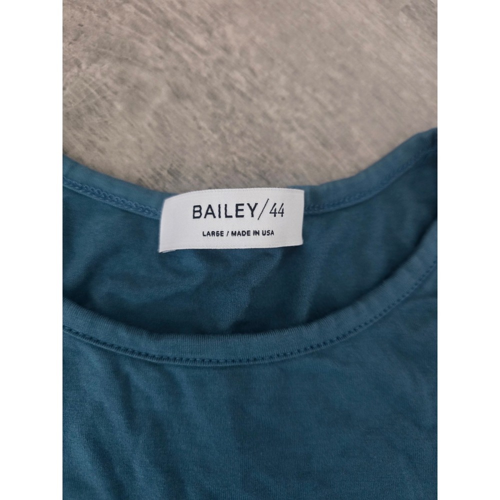 BAILEY 44 Teal Ruched Sleeve Top Made in USA Women's Size Large Soft Stretchy‎ - Picture 2 of 6
